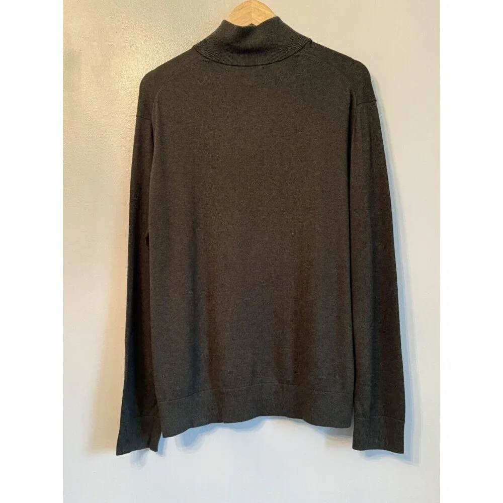 Banana Republic Gray Heritage Sweater Mens XL Cotton Cashmere Blend Quarter Zip